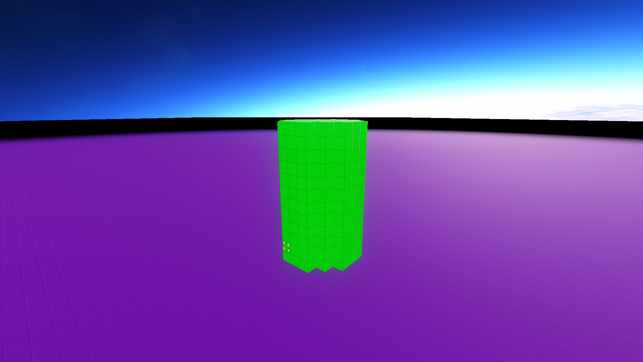 A green cylinder